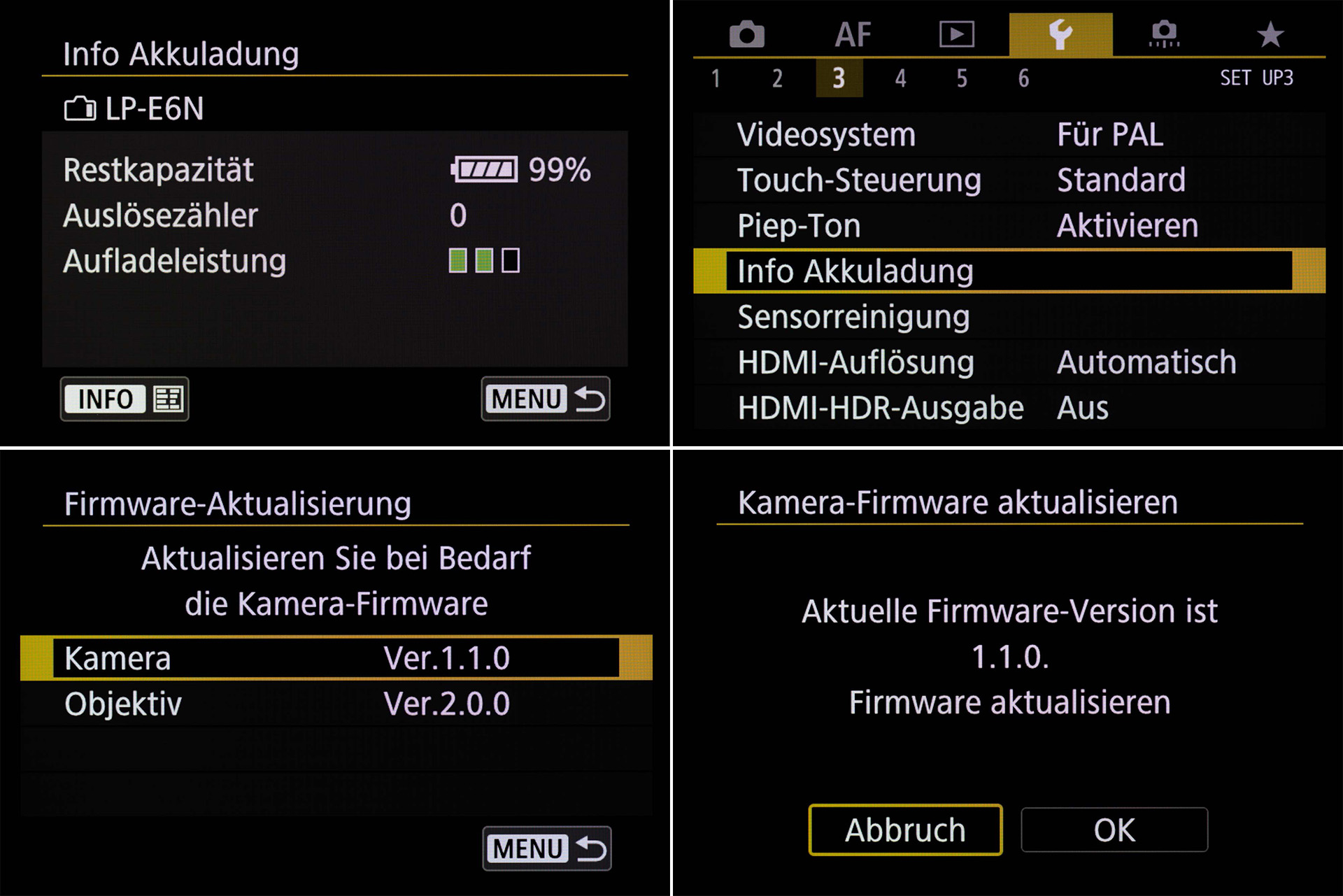 Firmware-Update Schritte 1-4