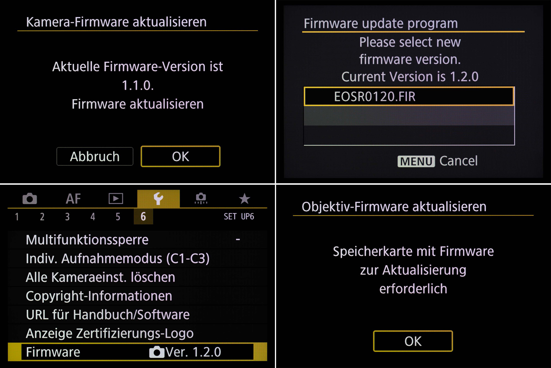 Firmware-Update Schritte 5-8