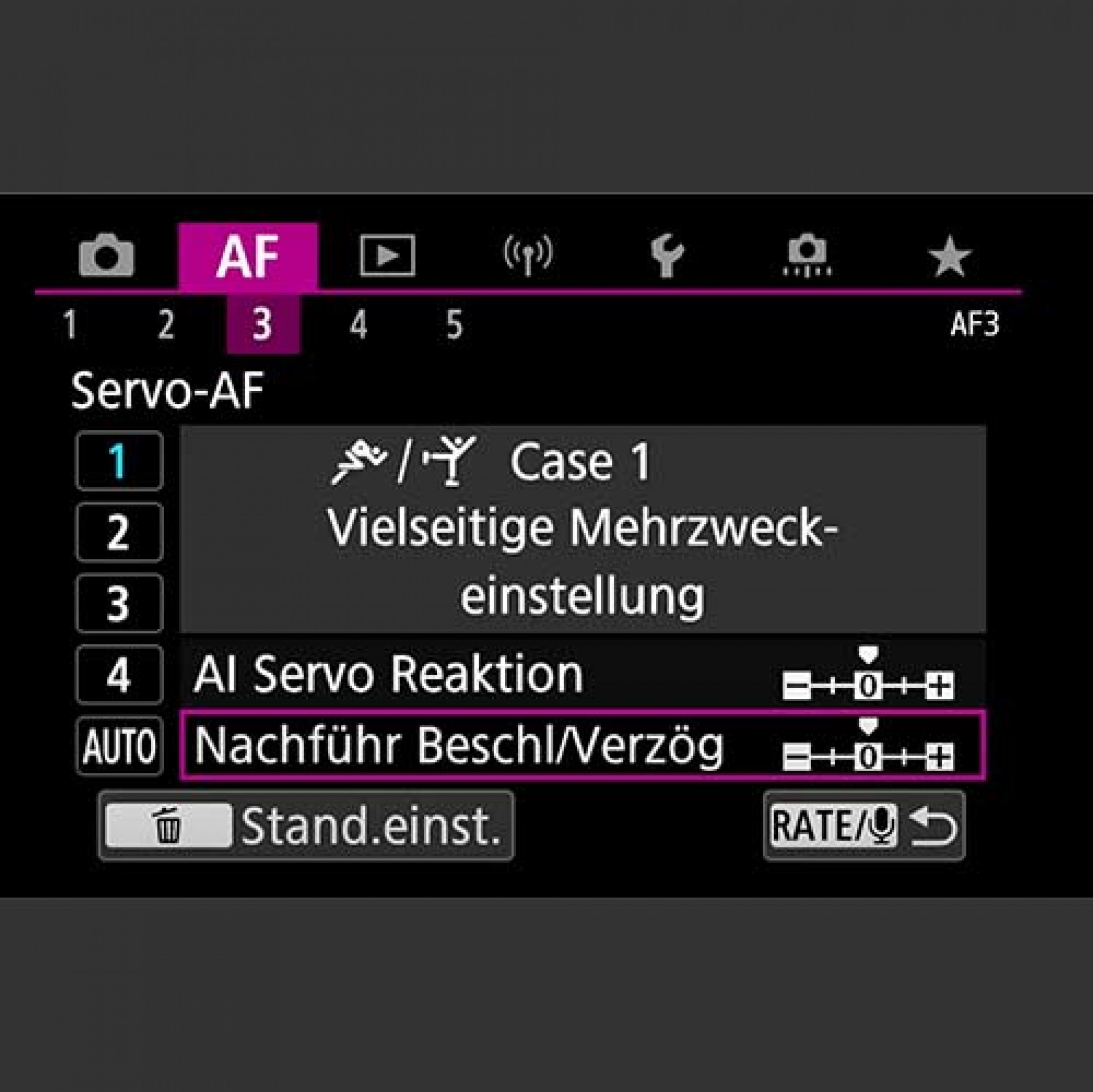 Autofokus, AF Cases und individuelle Konfiguration, EOS R5, EOS R6